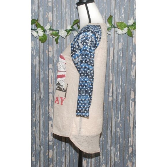 NWT SOUTHERN GRACE Burnout Tee T-Shirt Top Life is a Highway 3/4 Sleeve Size S P - Picture 3 of 8